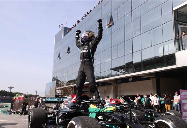Lewis Hamilton ganó el GP de Brasil. Foto: AFP