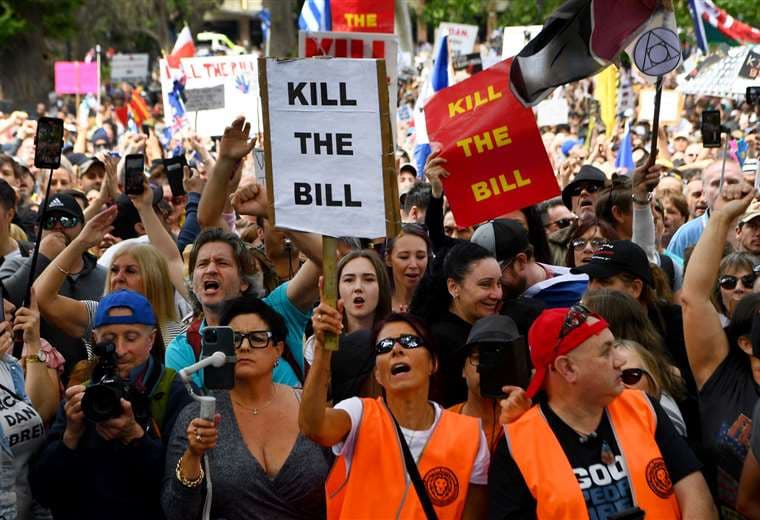 Protesta anticovid en Australia /Foto: AFP