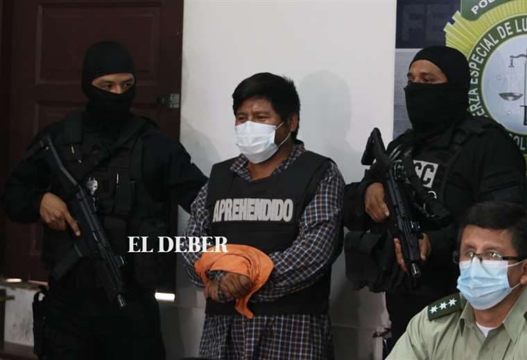 Sixto Canaza fue detenido ayer y presentado en la Felcc/Foto Juan Carlos Torrejón 