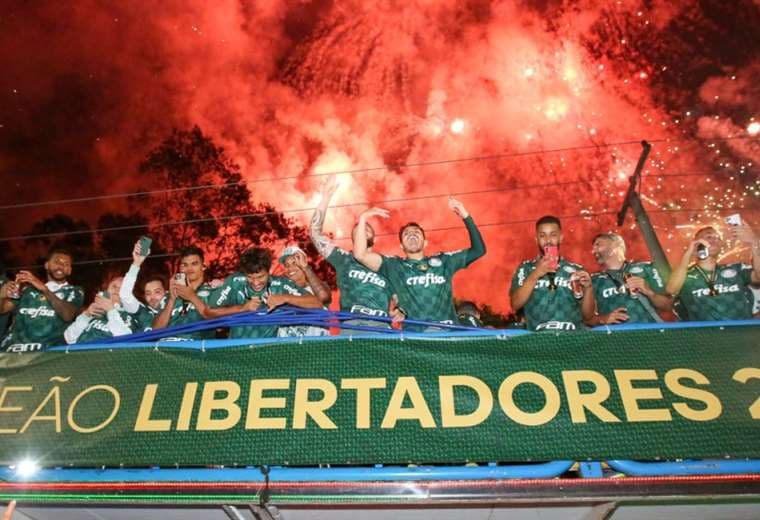 Celebración de Palmeiras en Sao Paulo. Foto: Prensa Palmeiras