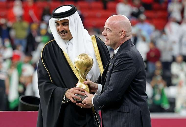 Gianni Infantino, presidente de la FIFA, estuvo en la final de la Copa Árabe. Foto: AFP