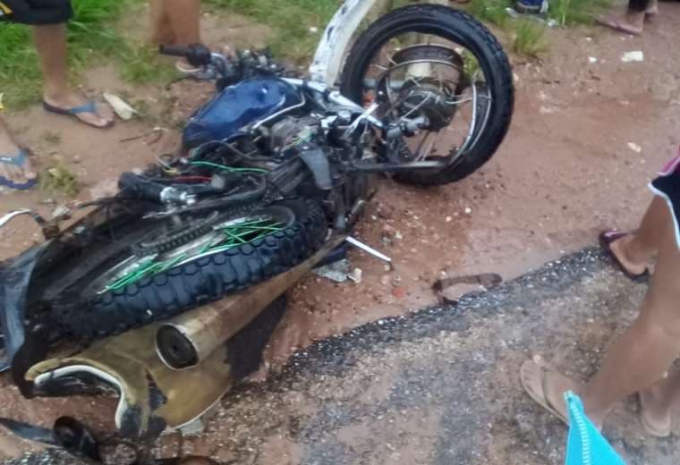 La motocicleta involucrada en el accidente I EL DEBER.