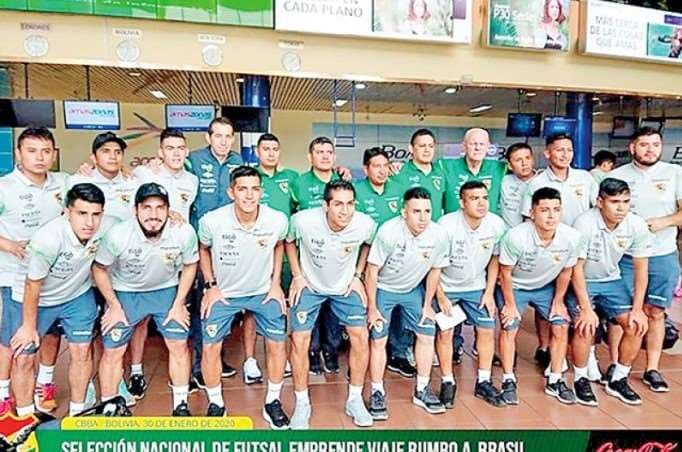 Equipo boliviano de futsal que este año jugó torneos internacionales. Foto. FBF