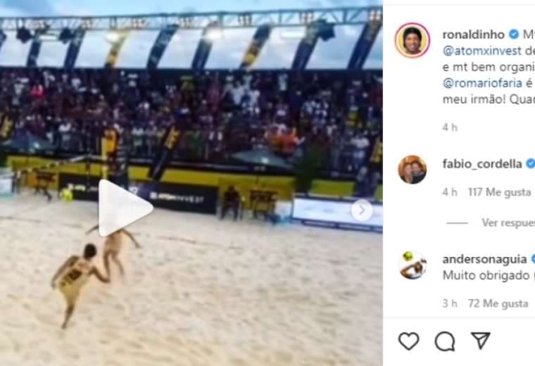 Captura de pantalla del video publicado por Ronaldinho en Instagram
