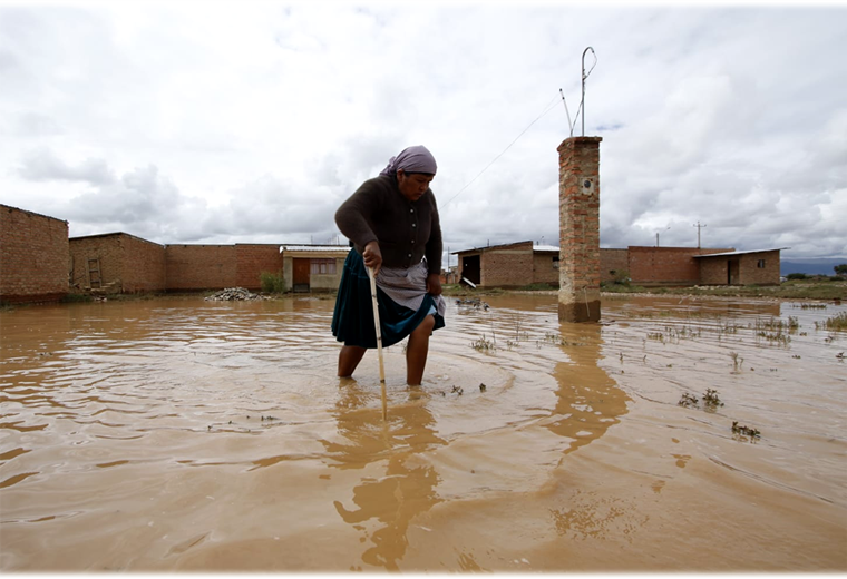 En Cliza muchas viviendas quedaron inundadas. Foto. APG 