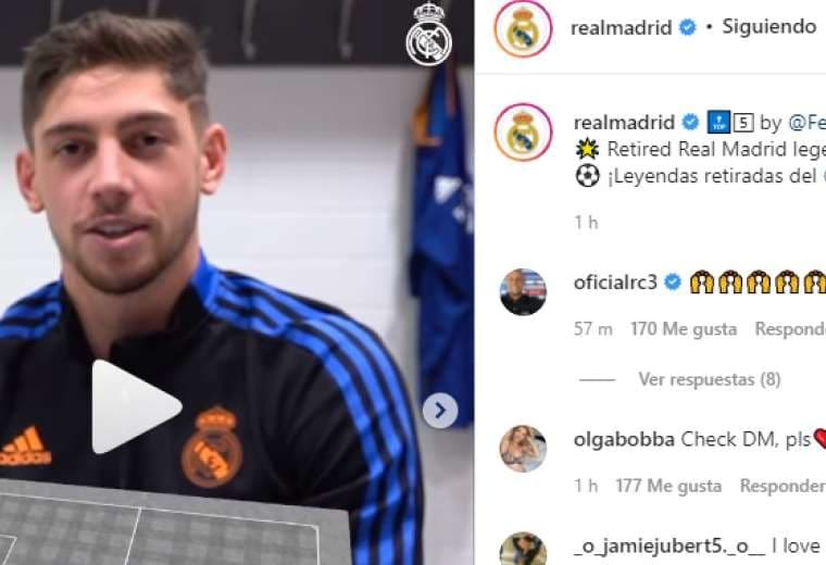 Captura de pantalla de ‘Fede’ Valverde del video publicado por el Real Madrid