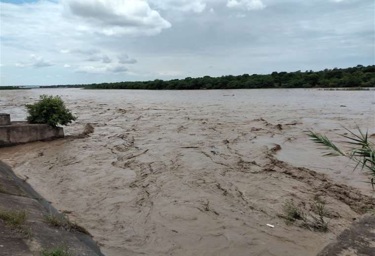 Crece el caudal del río Pilcomayo por las lluvias 