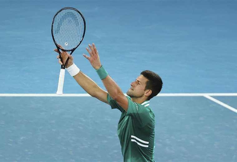Novak Djokovic celebrando su victoria. Foto: AFP