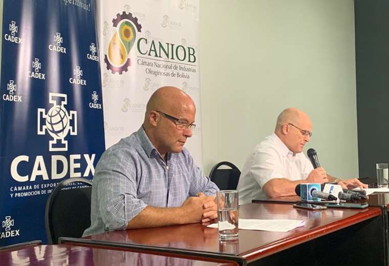 Dirigentes de la Cadex y Caniob, en conferencia de prensa/Foto: Cadex
