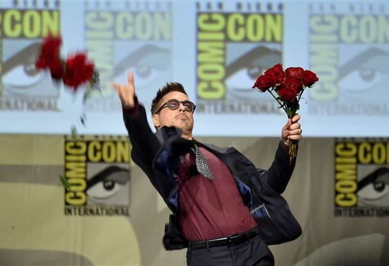 El actor Robert Downey Jr en una de sus participaciones en la Comic-Con de San Diego