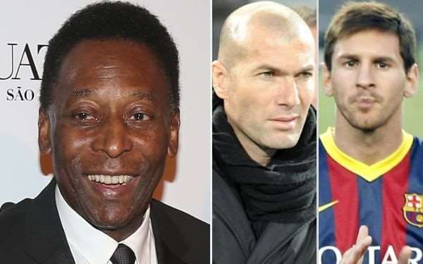 Pelé, Zidane y Messi, grandes cracks del fútbol. Foto: internet