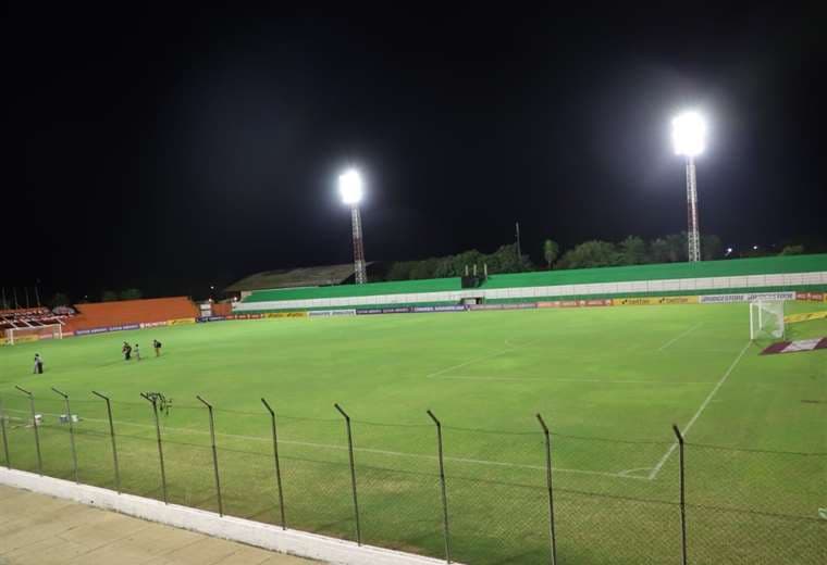 Así lucía el estadio Gilberto Parada anoche durante la inspección. Foto: SDD