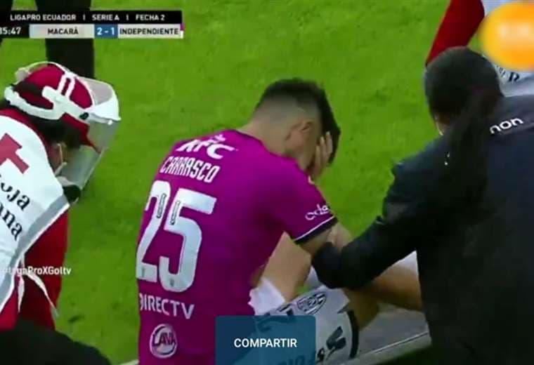 Carrasco se lesionó el día de su debut. Foto: Internet
