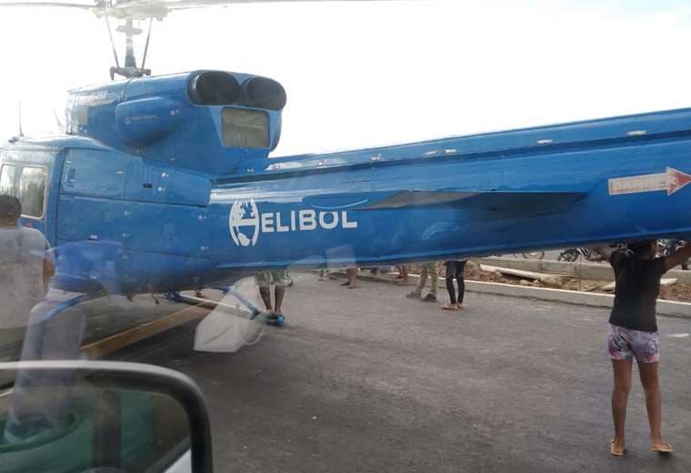 Helicóptero usado por el MAS para la campaña