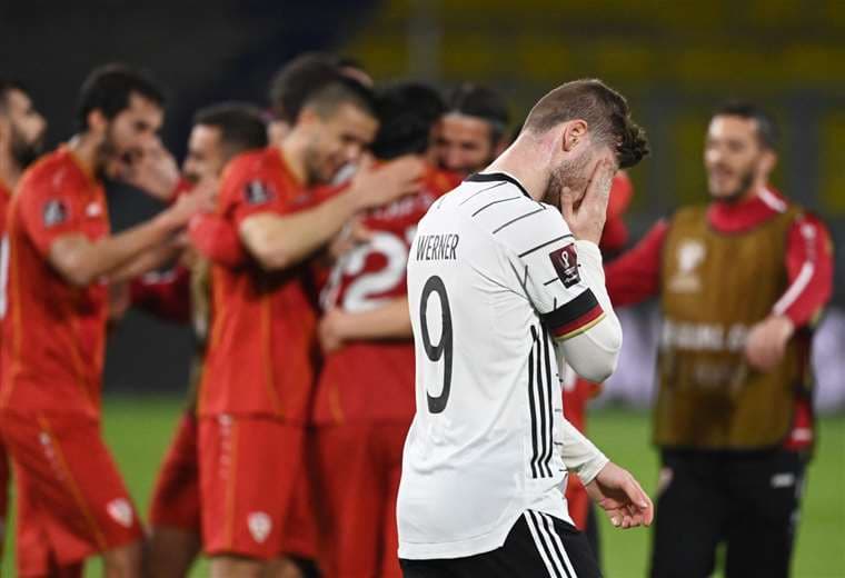 Alemania perdió después de 17 victorias consecutivas en eliminatorias. Foto: AFP