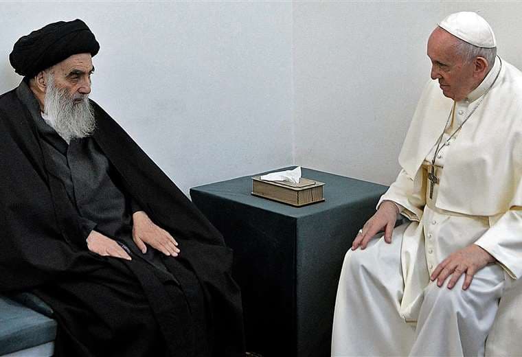 El ayatolá Sistani y el Papa conversan en la histórica reunión 