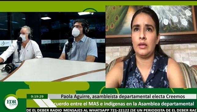 Paola Aguirre (Creemos) durante su entrevista en 'Influyentes'