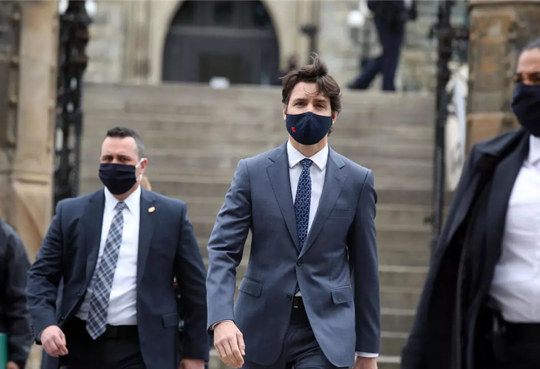 Justin Trudeau  antes de dar una conferencia de prensa el viernes 