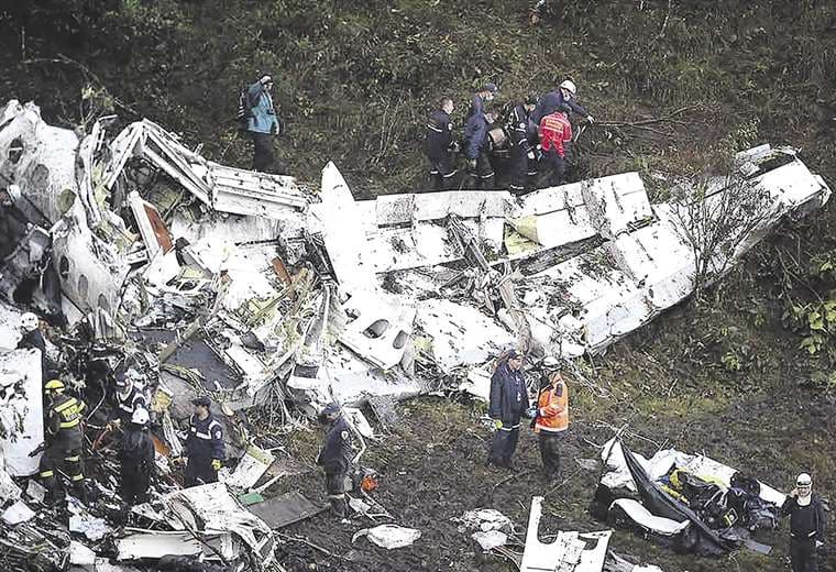 Los restos del avión siniestrado de LaMia