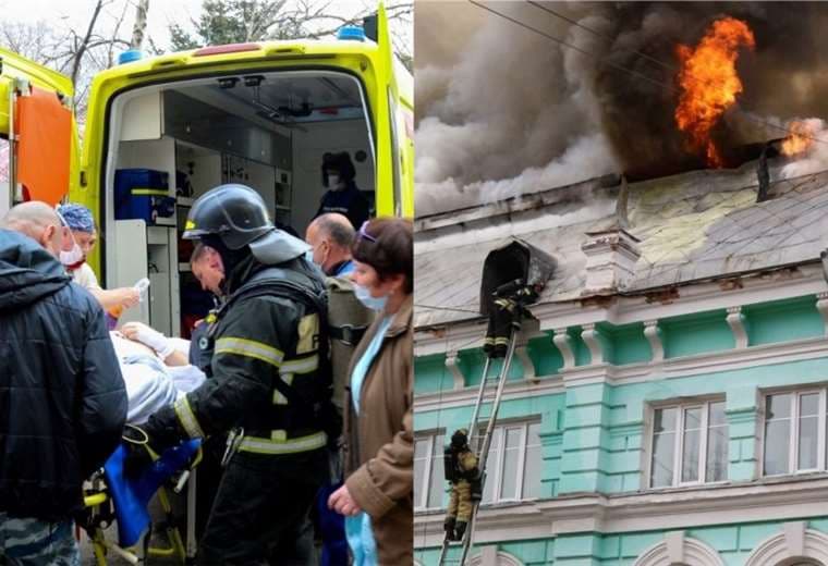 Cirujanos rusos operan a corazón abierto en medio de un incendio
