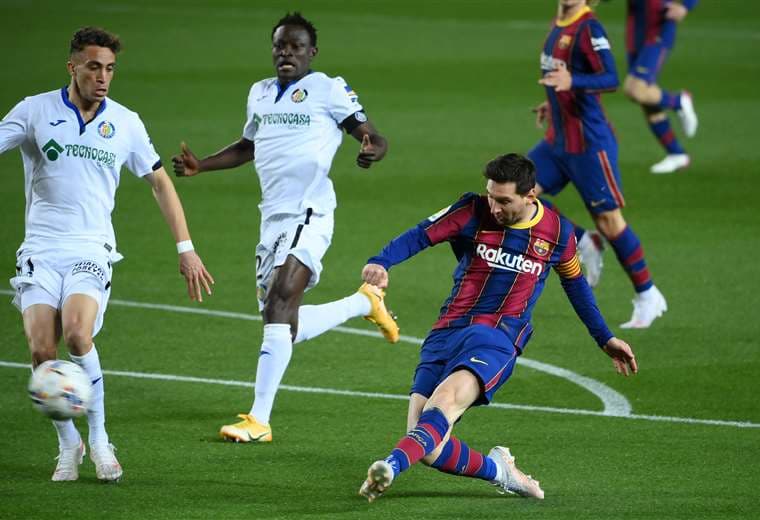 Messi marcó dos goles este jueves ante Getafe. Foto: AFP
