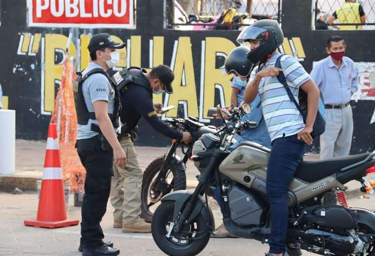 Foto Ministerio de Gobierno: los controles a motos empezaron este lunes