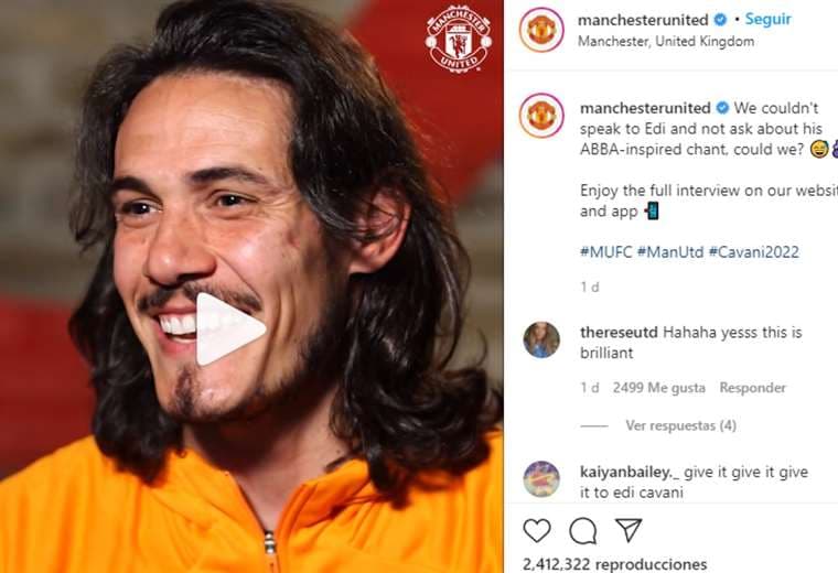 Captura de pantalla del video que público en Instagram el Manchester United