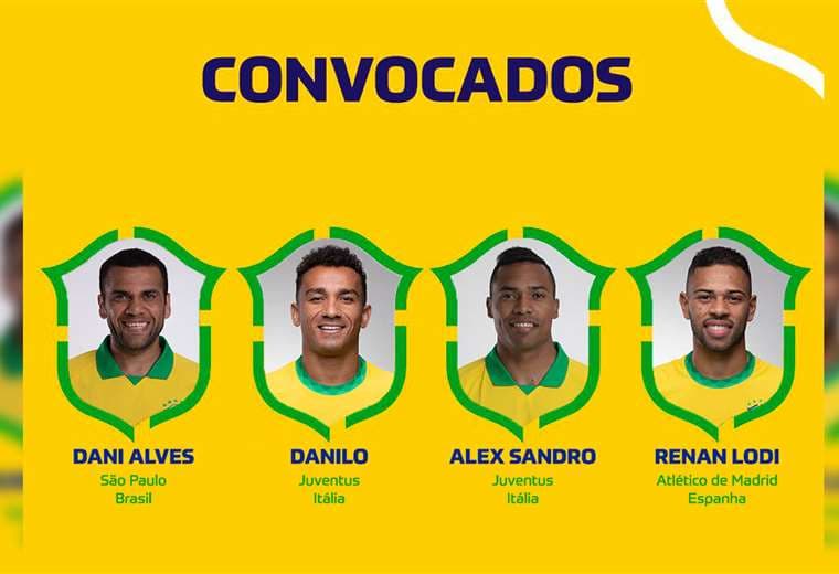 Dani Alves está entre los convocados. Foto: @CBF_Futebol