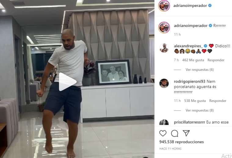 Captura de pantalla del video que publicó Adriano en Instagram