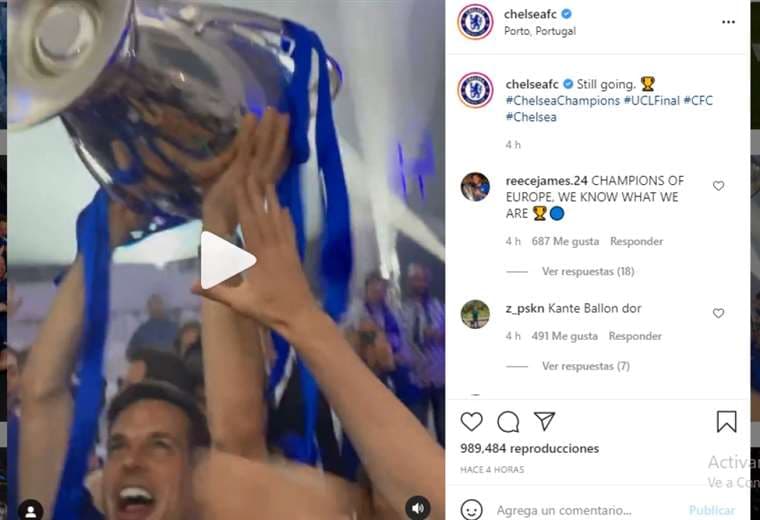Captura de pantalla del video que publicó el Chelsea en Instagram