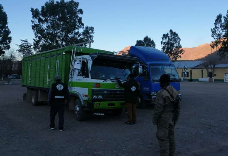 Camiones con productos ilegales buscaban ingresar al interior del país (Foto: Senasag)