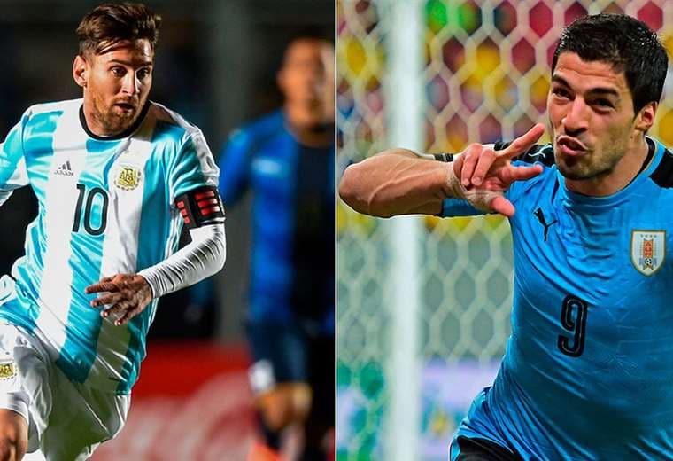 Messi y Luis Suárez, figuras de Argentina y Uruguay, respectivamente. Foto: internet
