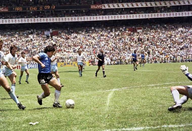 El gol de Maradona a Inglaterra en el Mundial de México 1986. Foto: internet