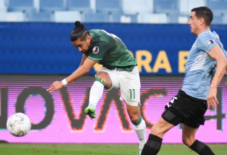 Rodrigo Ramallo estuvo a punto de marcarle un gol a Uruguay. Foto: FBF