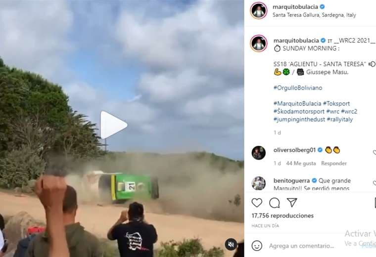 Captura de pantalla del video que publicó Marco Bulacia en Instagram