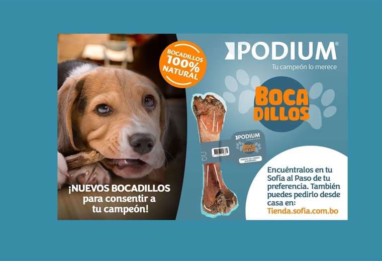 PODIUM es la línea de alimento para mascotas de Sofía 