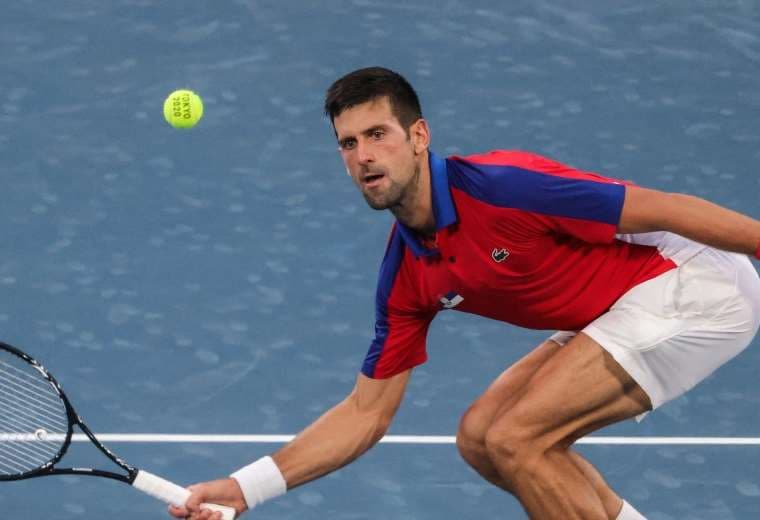 Novak Djokovic durante el partido de octavos de final. Foto: AFP