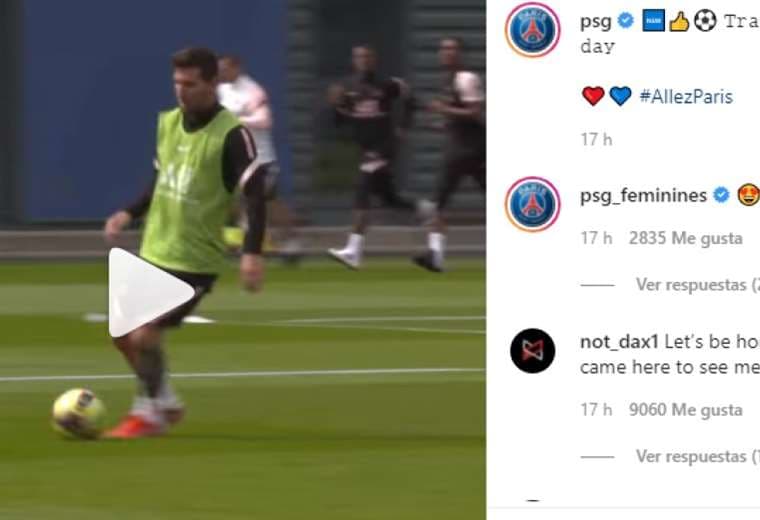 Captura de pantalla del video publicado por el PSG en Instagram