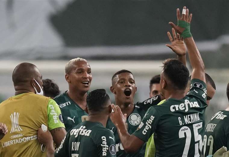 La celebración de los jugadores de Palmeiras. Foto: AFP
