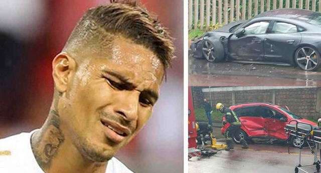 Así quedó el auto del delantero peruano Paolo Guerrero tras el accidente. Foto: Internet