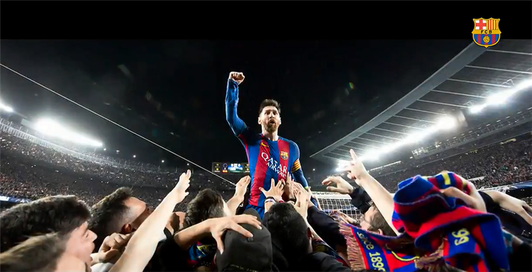 Barcelona rindió un homenaje a Lionel Messi. Foto. Internet 