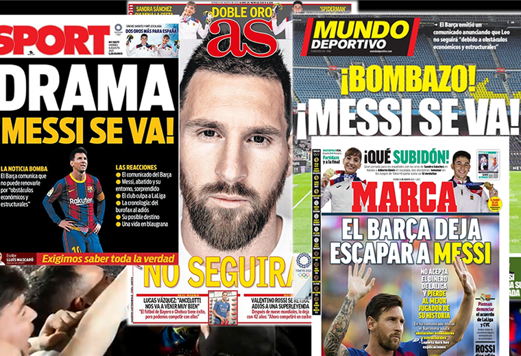 Así reflejaron los medios deportivos de España la salida de Messi del Barza 
