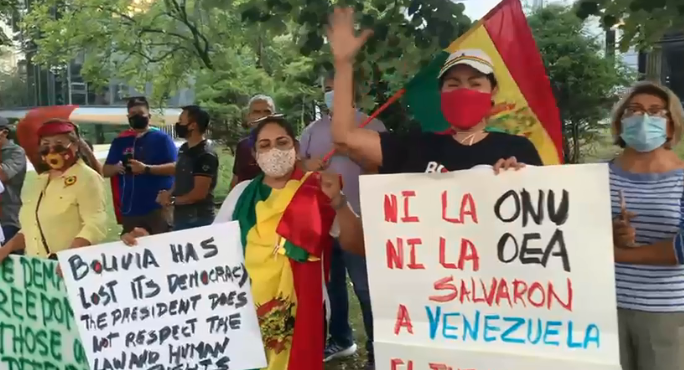 Residentes de Bolivia en Estados Unidos rechazan el Gobierno de Arce