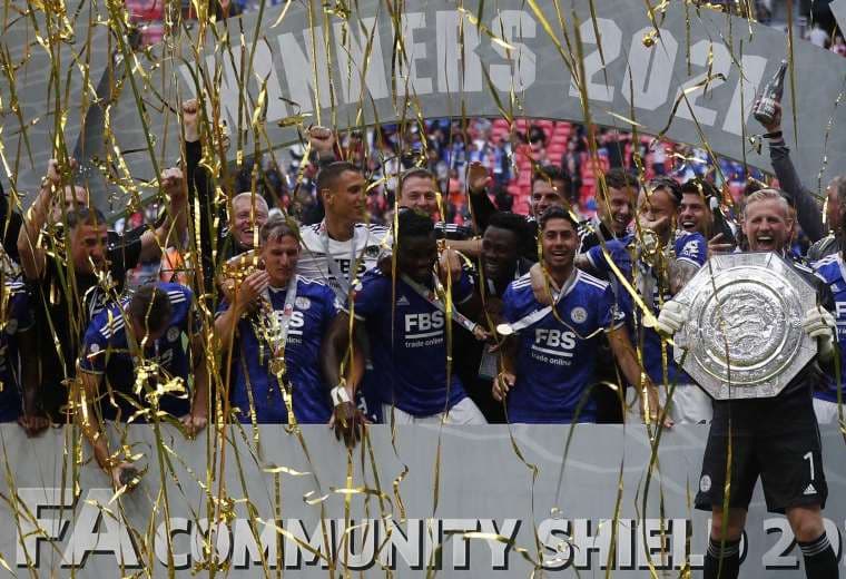 La celebración de los integrantes del Leicester. Foto: APG Noticias
