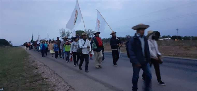 La marcha partió esta madrugada desde Momene y culminó en Yotaú.
