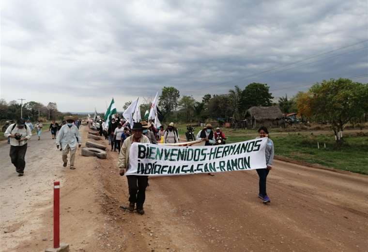 San Ramón recibe a la marcha indígena. #GranMarchaIndígena
