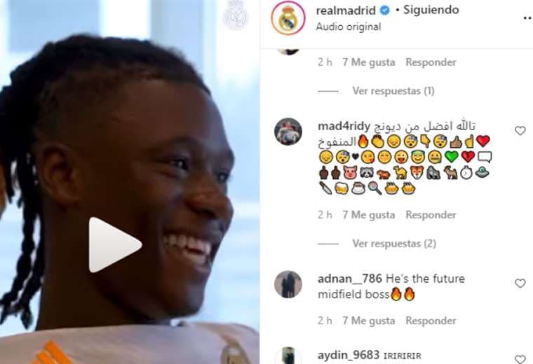 Captura de pantalla del video que publicó el Real Madrid