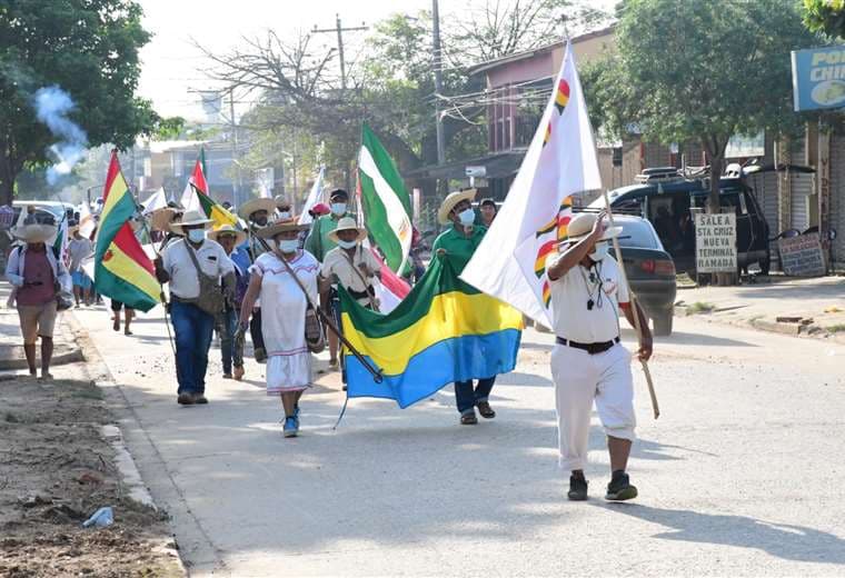 Marcha indígena que salió de San José llega a Pailón/Foto: Hubert Vaca