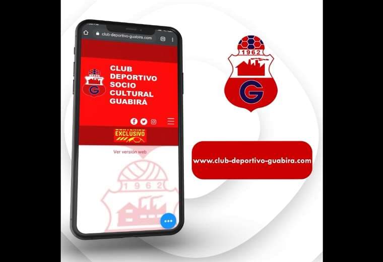 El portal en línea del club Guabirá.