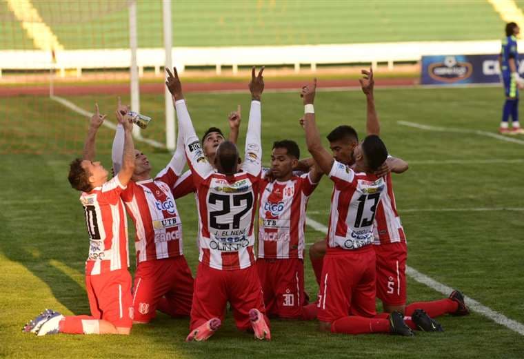 El festejo de Independiente tras el gol de Cristaldo. Foto: APG